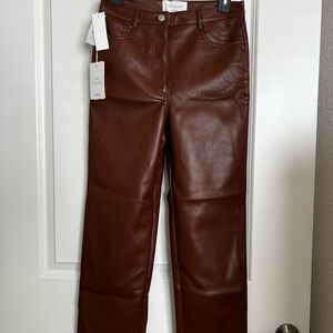 Aritzia Wilfred “The Melina” high rise, straight vegan leather pants